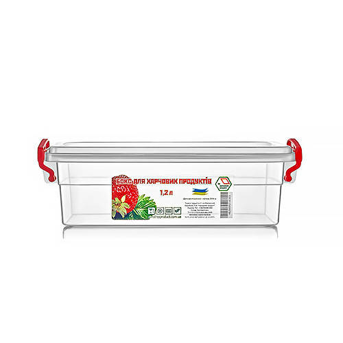 

Лоток для еды прямоугольный с защелками 1.2л ТМ Народний продукт (№12)