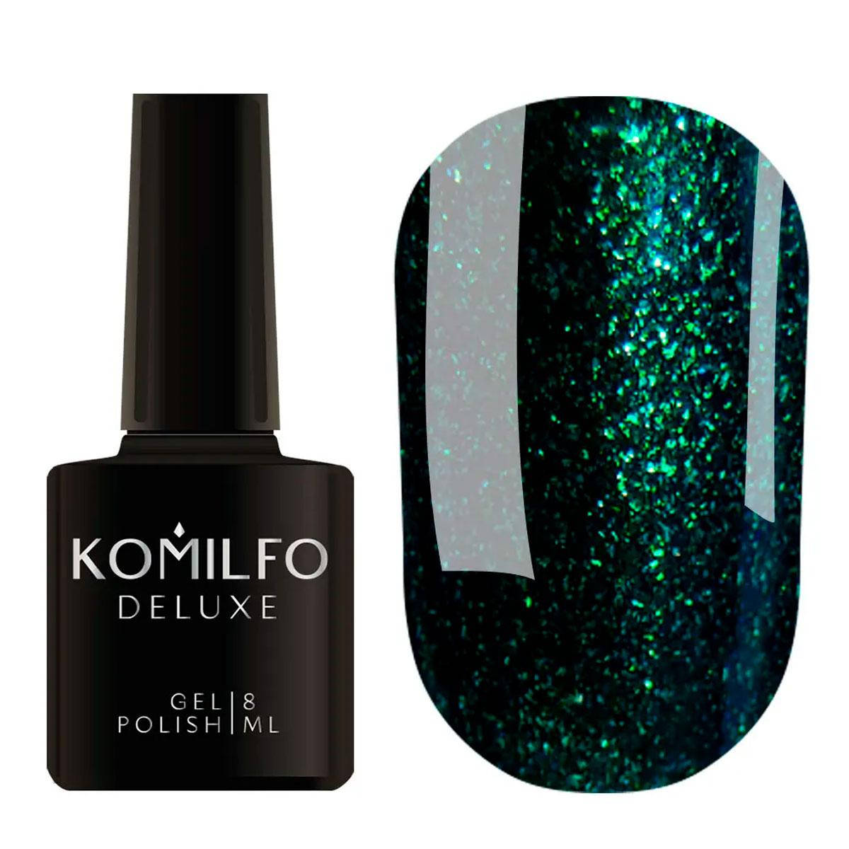

Гель-лак Komilfo Deluxe Series №D157 (темный бутылочно-зеленый, микроблеск), 8 мл