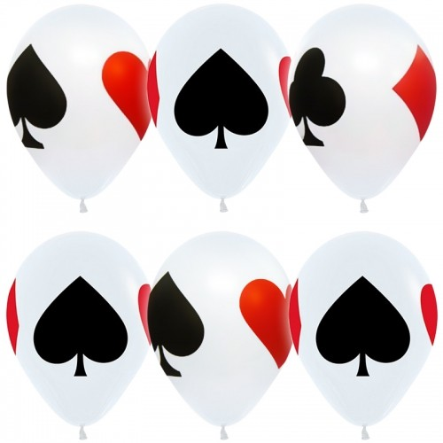 

Латексный шарик Sempertex 12"(30 см) Карты игральные масти, Разные цвета