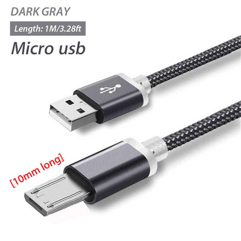 

Кабель micro USB к мобильному телефону удлиненный 10 мм Dark Gray, Темно-серый