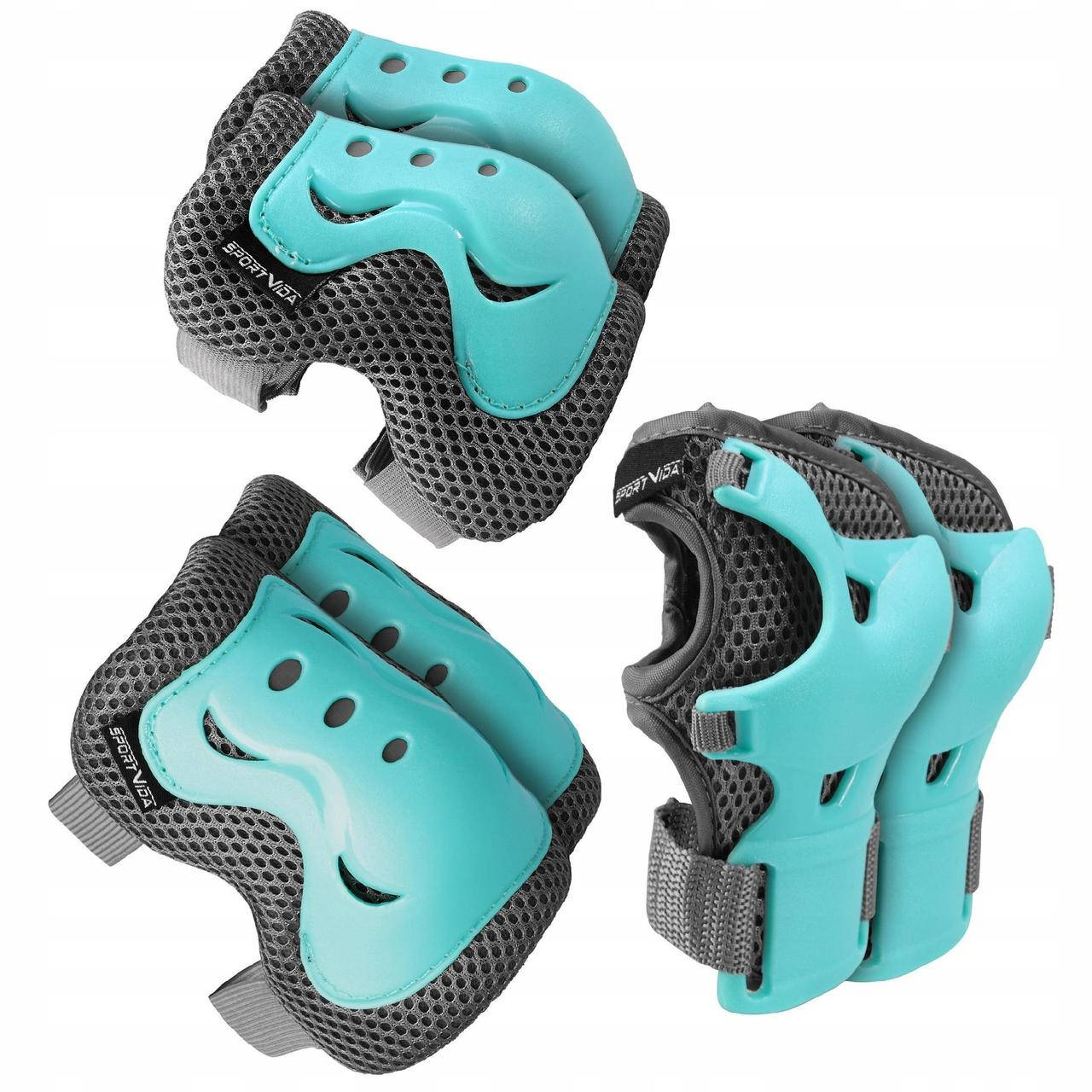 

Защита для роликов детская SportVida SV-KY0008-S размер S голубая. Защита для велосипеда, самоката, скейта