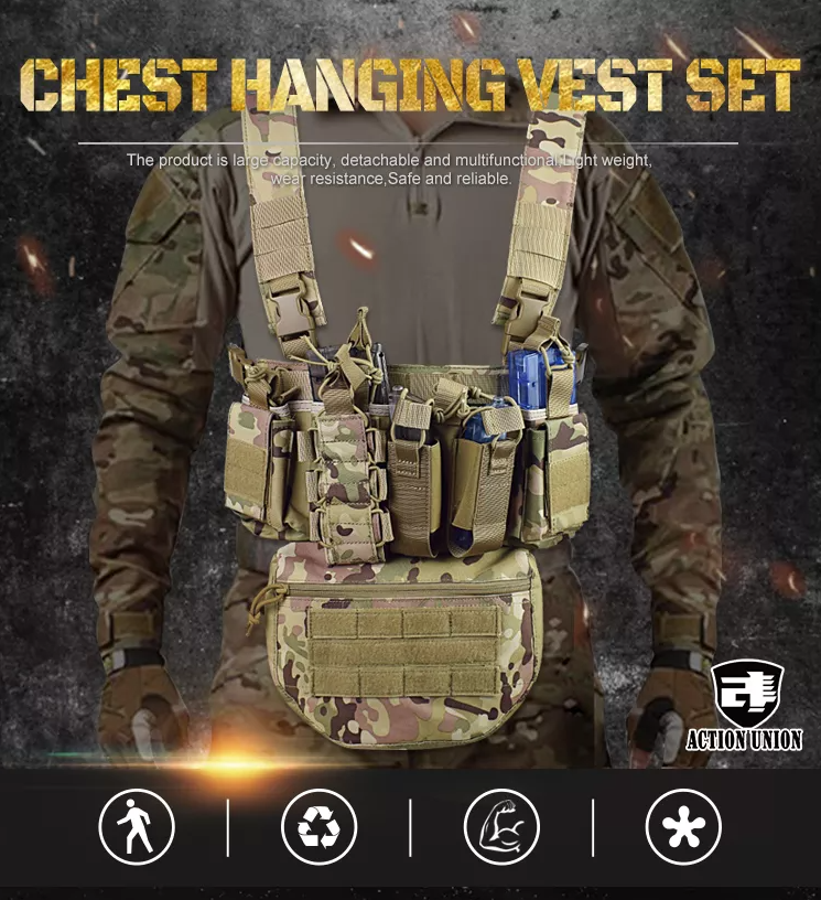 

Военный тактический нагрудный разгрузочный жилет Мультикам ActionUnion Multicam, регулируемый