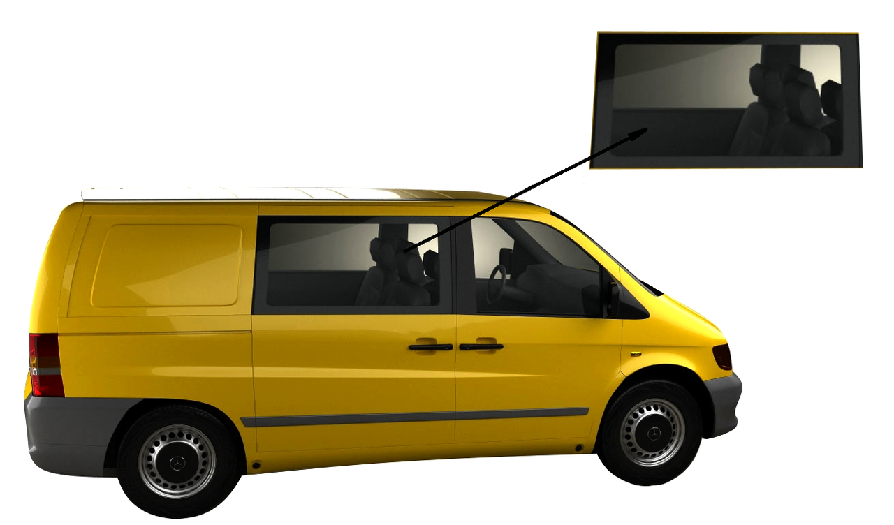 

Боковое стекло Mercedes Vito 1996-2003 переднее правое