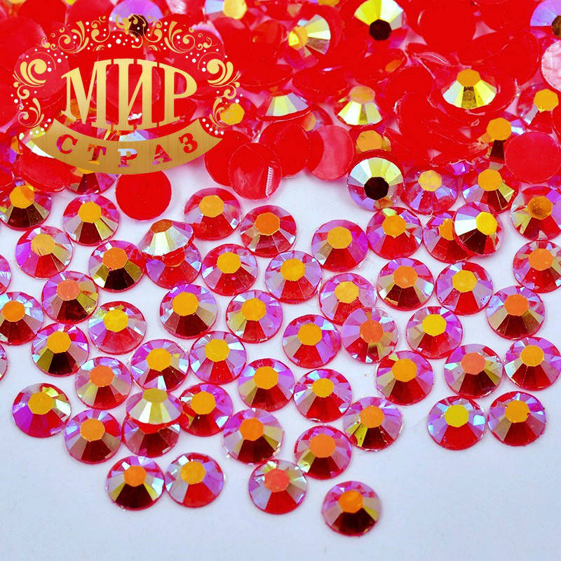 

Стразы эконом, цвет Milk Red AB, ss20(5мм), 100шт.