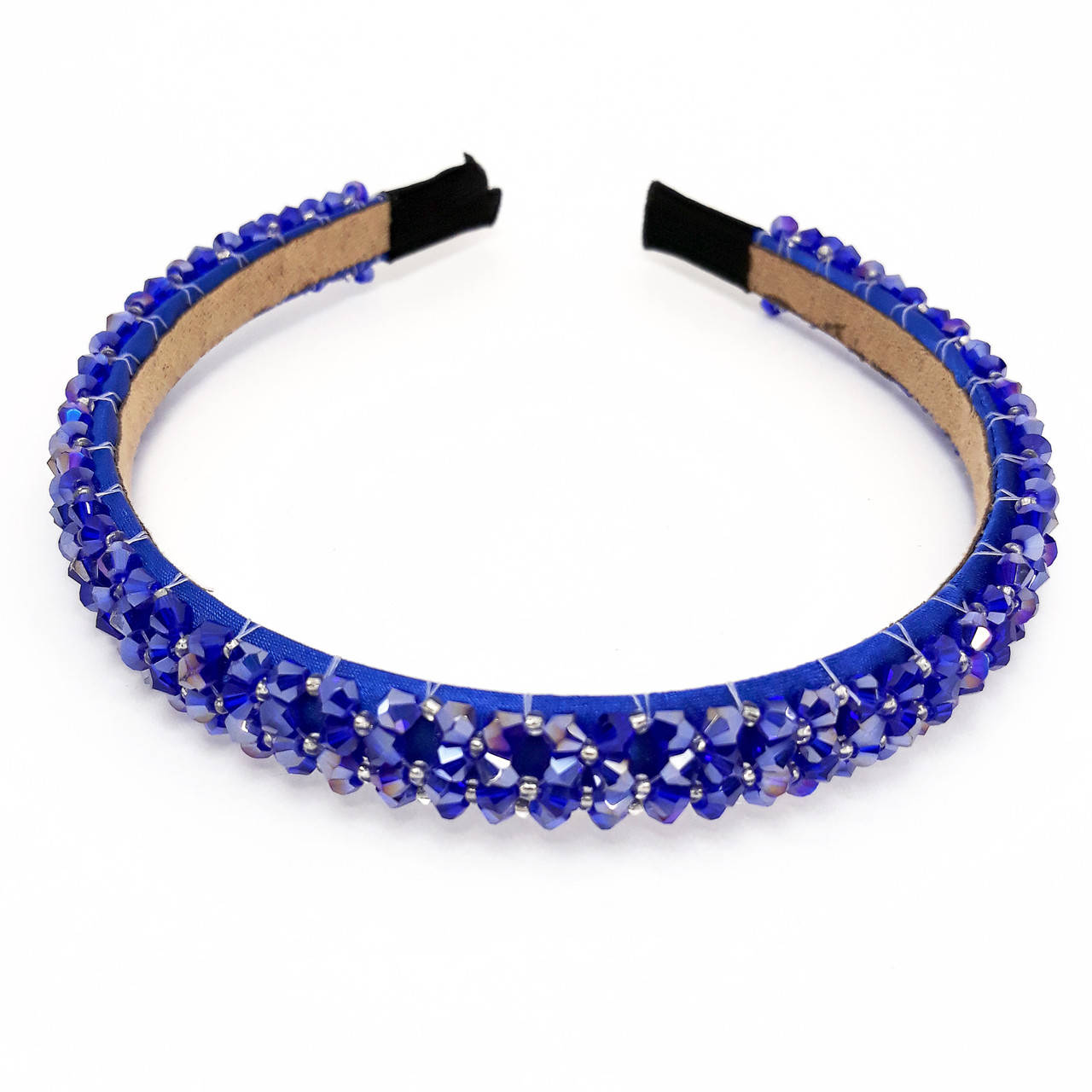 

Обруч для волос с хрустальными бусинами., Синий