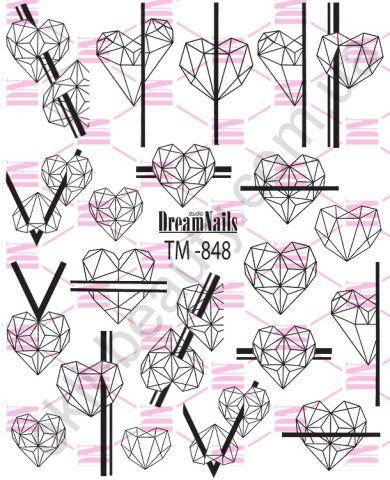 

Слайдер-дизайн «Сердечки» TM - 848 Dream Nails (водные наклейки)