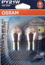 

Лампа накаливания PY21W 12V 21W BAU15s DIADEM Chrome (2шт blister) (OSRAM)