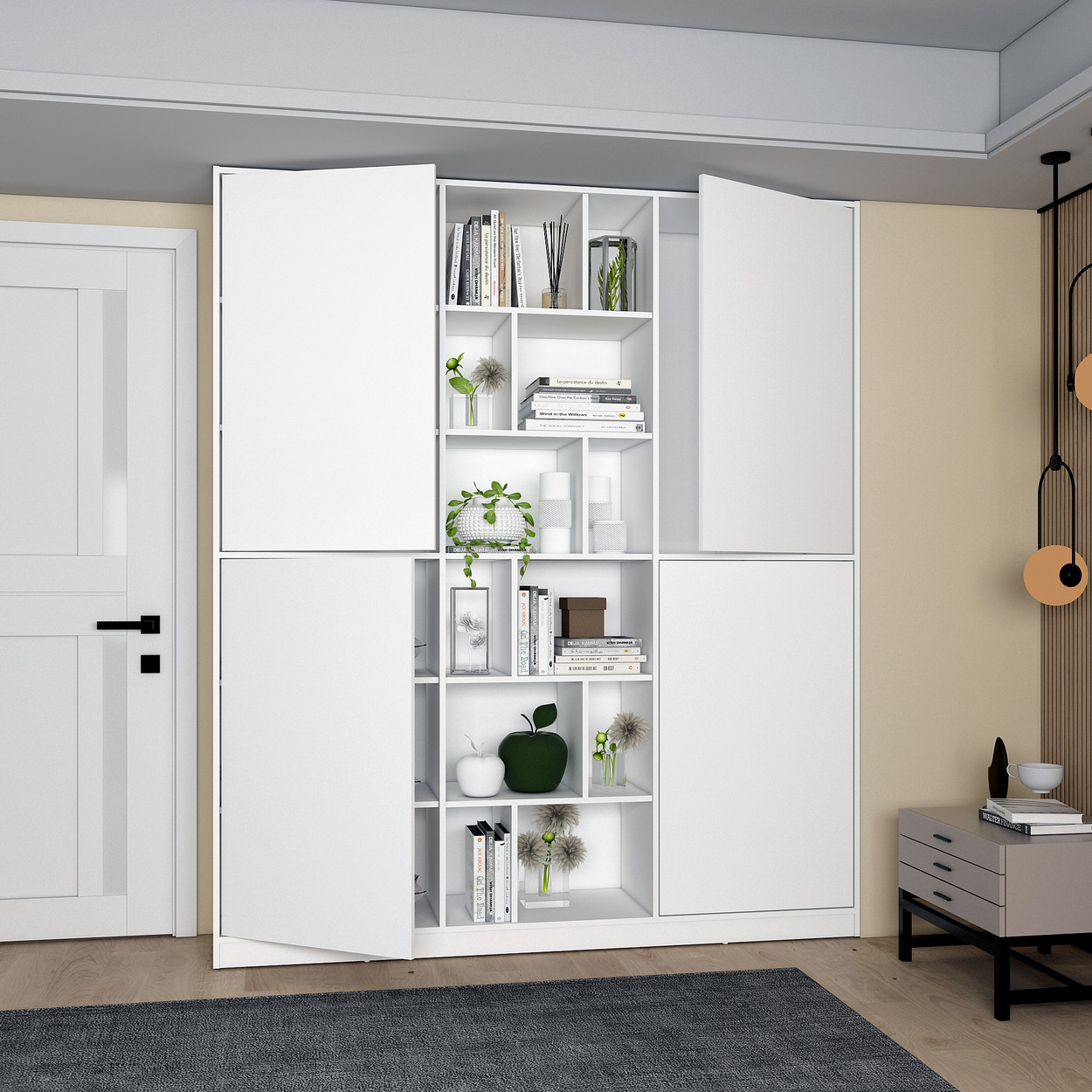 Шафа для одягу Doros Морган Білий ДСП 180х38.5х210 (42001246) 4