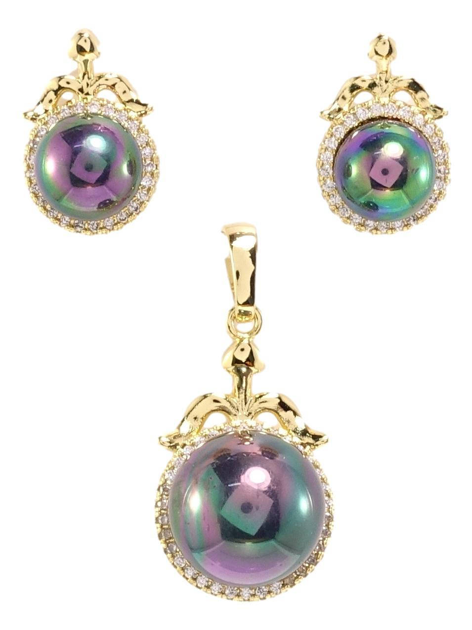 

Набор Xuping Позолота 14K Серьги Кулон "Черные жемчужины в обрамлении циркония"