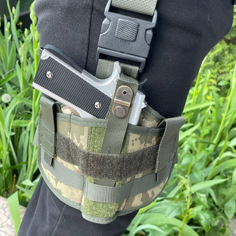 

Кобура для пистолета, набедренная кобура на ногу, военная кобура ВСУ Камуфляжная, Зелёный