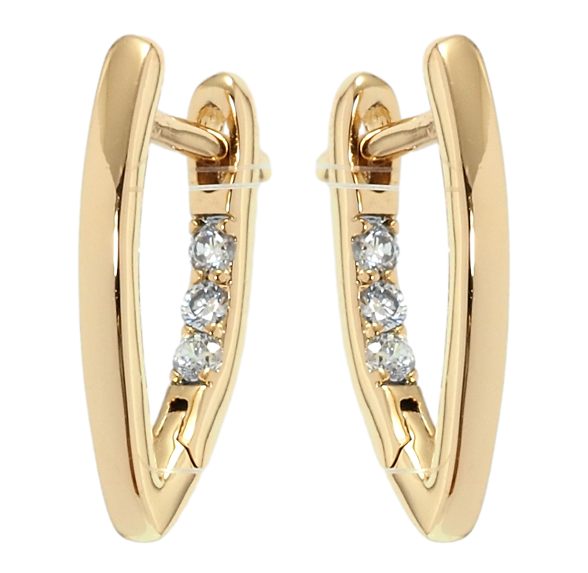 

Серьги Xuping Позолота 18K английский замок "Скобы с вставками циркония"