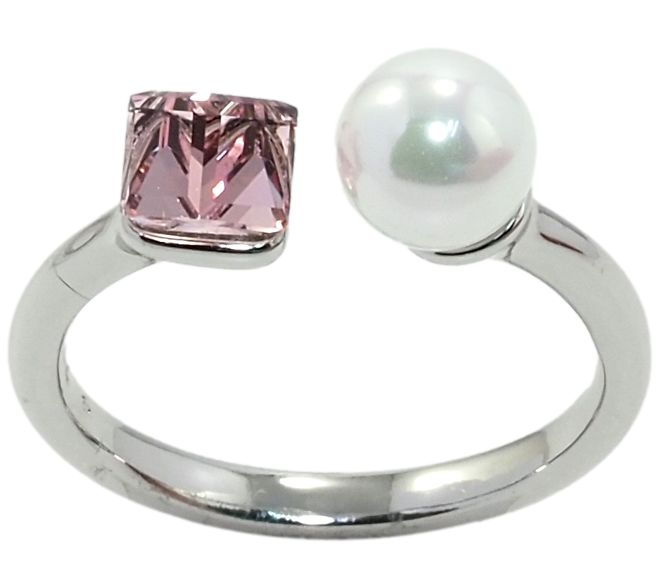 

Кольцо Xuping Родий с кр-ми Swarovski "Кристальный кубик Rose с жемчугом, ø 6мм, 4х4мм" р.16-17