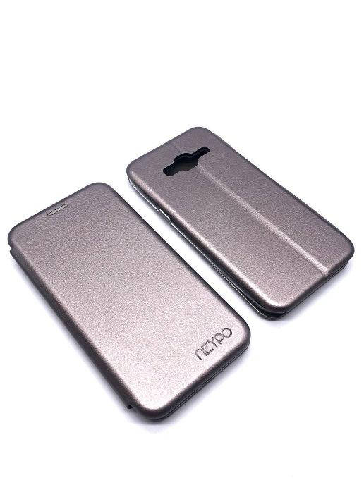 

Чехол книжка для Samsung J320 серый \ Чехол книжка для Самсунг J3 2016 (магнитная есть отдел для карты)