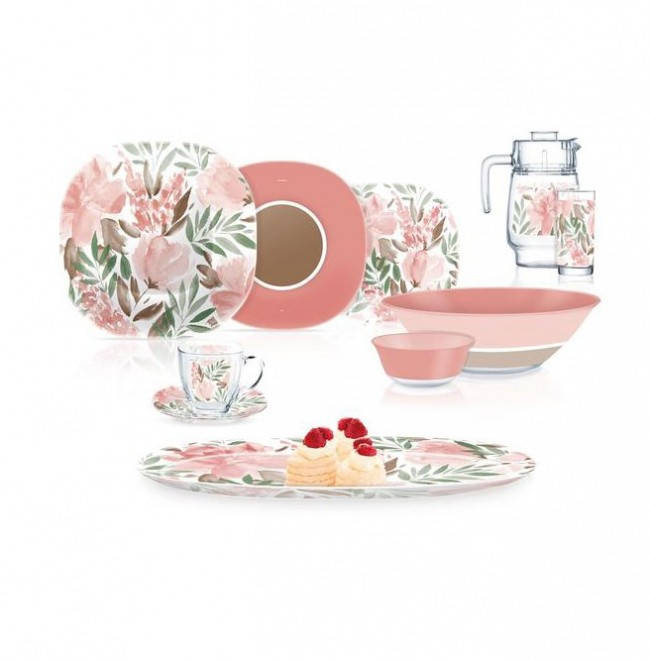 

Сервиз Luminarc Carina Flower Pad Rose из 46 предметов на 6 персон, Зелёный