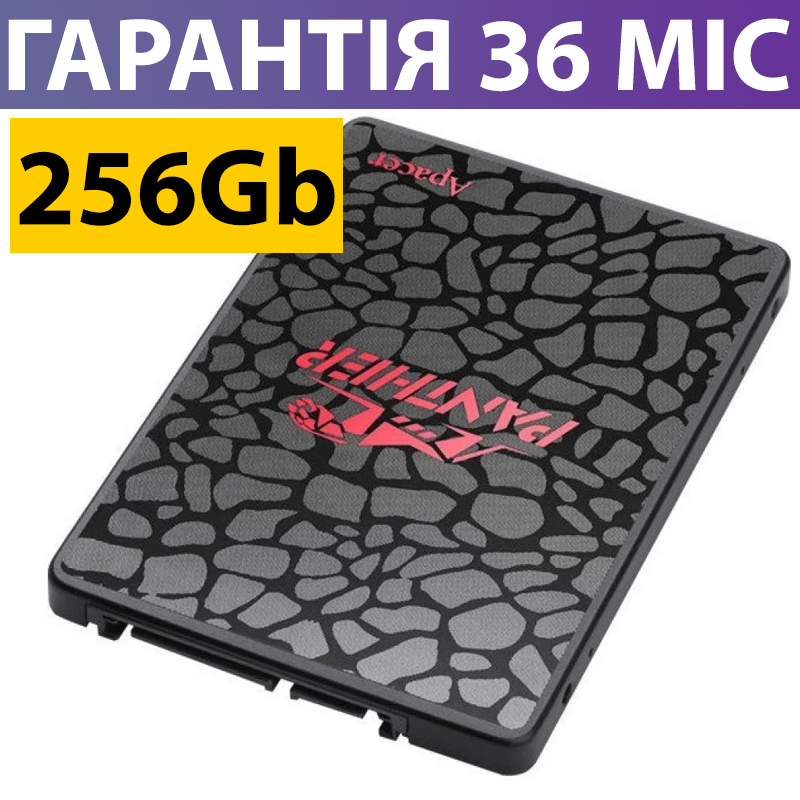 

256GB SSD диск Apacer Panther, твердотельный ссд 2.5" накопитель 256 гб для ПК и ноутбука acer, asus, lenovo