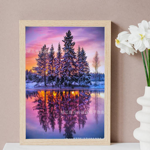 

Алмазная мозаика "Зима", картина стразами. Блестящая. 40*50 см