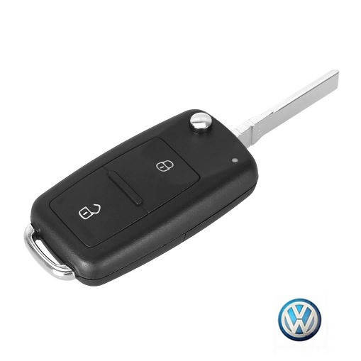 

Корпус выкидного ключа VW/Skoda/Seat после 2010г. (2 кнопки+Логотип VW Blue-Silver)