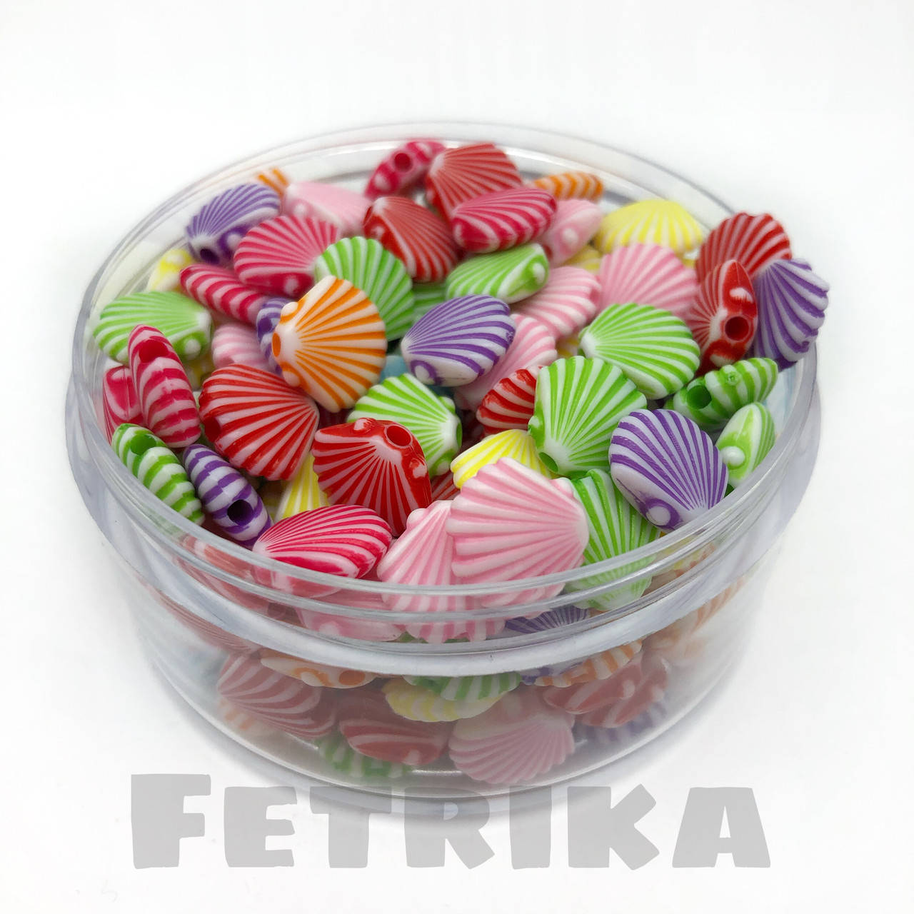 

Бусины акриловые разноцветные Ракушки 10*10 мм, Разные цвета