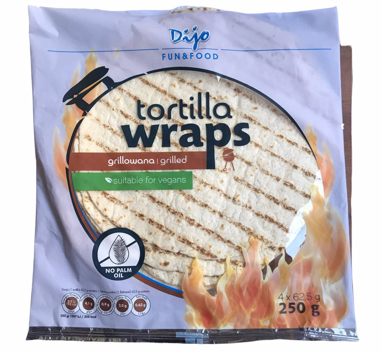 

Тортилья гриль пшеничная Dijo Fun&Food tortilla wraps 250 гр 4шт