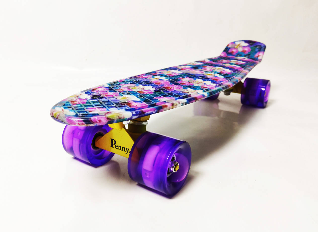 

Скейт Пенни Борд Penny Board 22Д Цветок орхидеи Светящиеся колеса