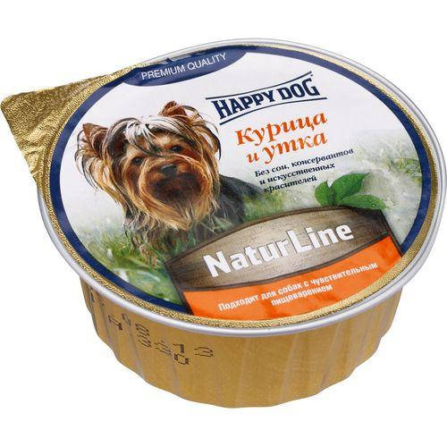 

Консервированный корм паштет с курицей и уткой для собак Happy Dog Хеппи Дог 85 гр