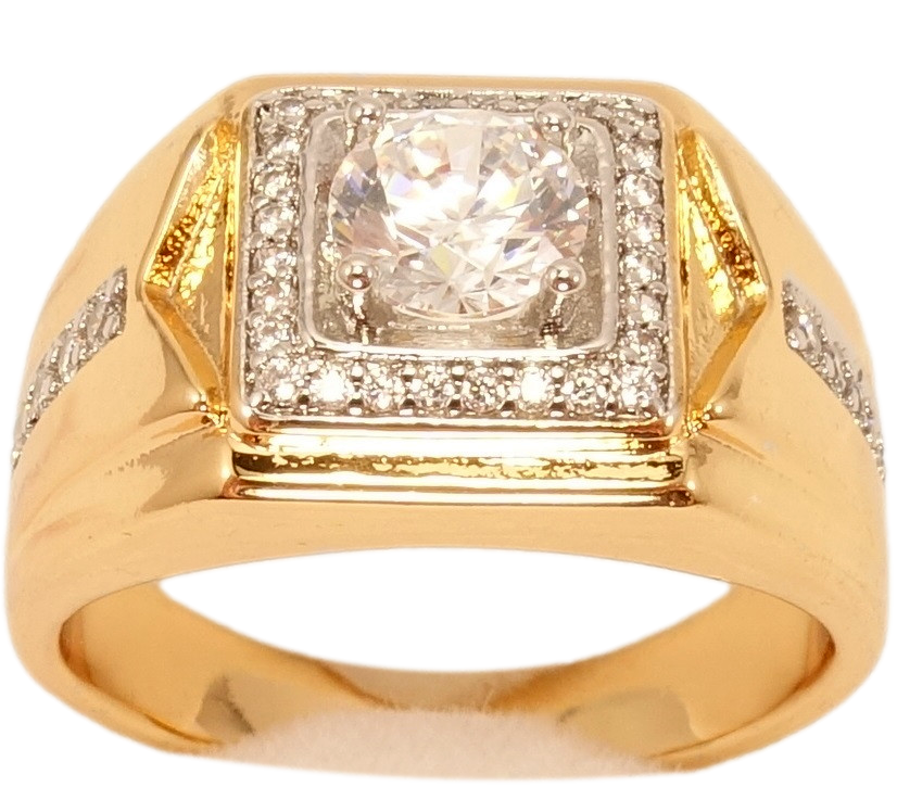 

Перстень Xuping Позолота 18K+Родий "Квадратный купол с цирконием" р.18.5