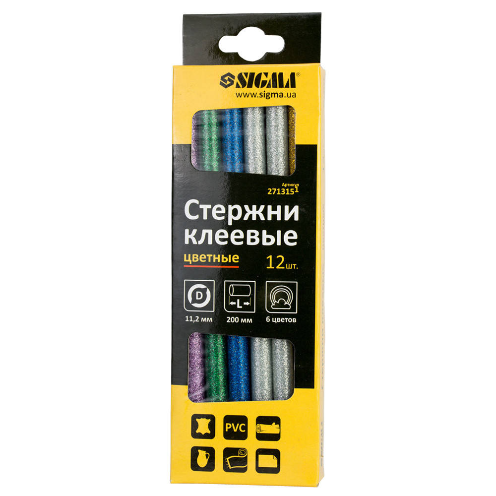 

Набор стержней клеевых Ø11,2*200 мм 12 шт 0,24 кг (цветные) Sigma 2713151