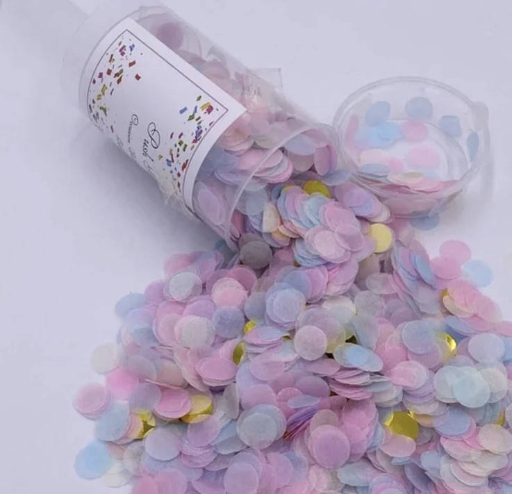 

Хлопушка многоразовая Push Pop с конфетти макарун (17 см)