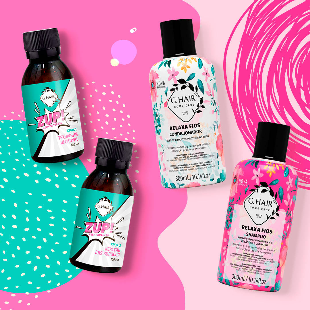 

Кератиновое выпрямление волос набор на 2 процедуры, Zup G.Hair, 2x100 ml + G.Hair duo Relaxa fios