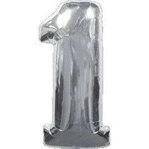

Шар цифра фольгированная серебро "1", 70 см, Серебристый