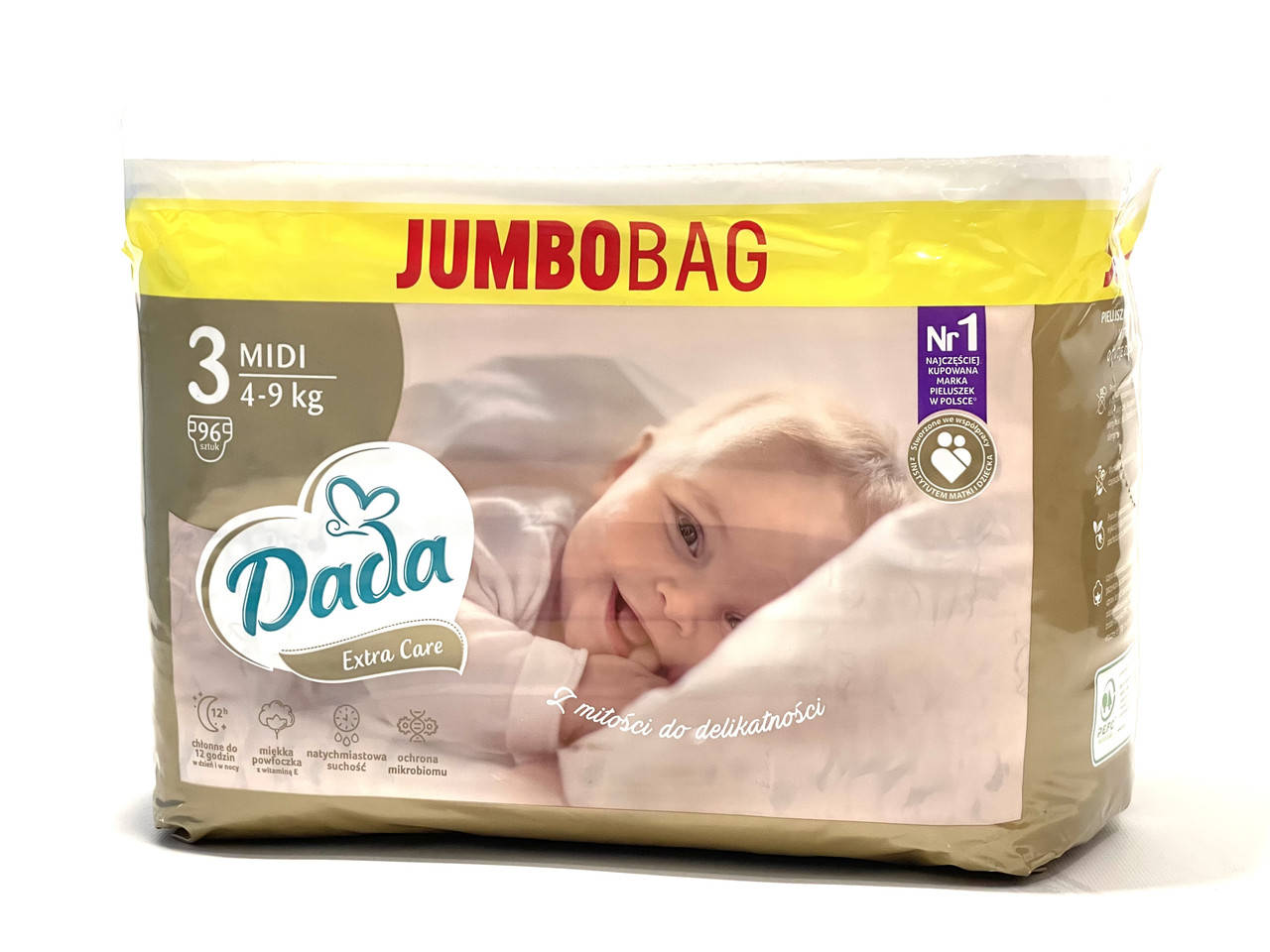 

Підгузки Dada Extra Care Jumbo Bag Розмір 3 , 4-9 кг, 96 шт