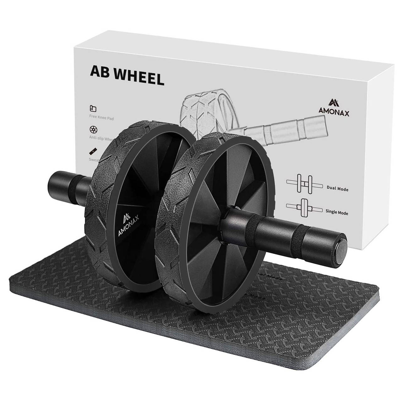 

Ролик для преса Amonax Convertible Ab Wheel Roller с ковриком для колен, Черный