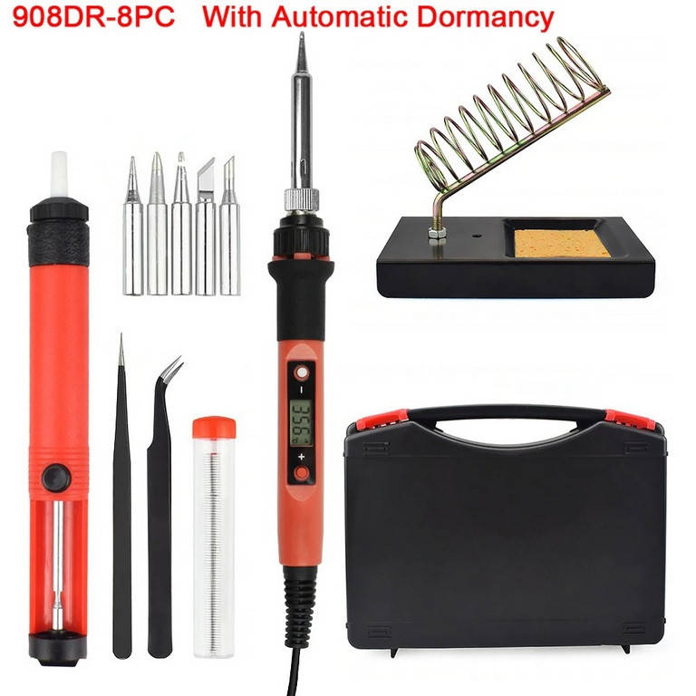 

Набор Паяльник 80 Вт ЖК дисплей автоотключение при бездействии Кейс