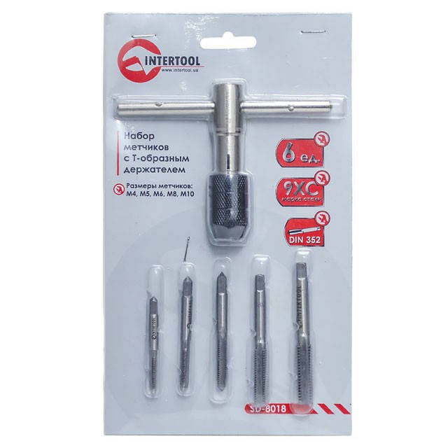 

Набор метчиков с Т-образным держателем INTERTOOL SD-8018