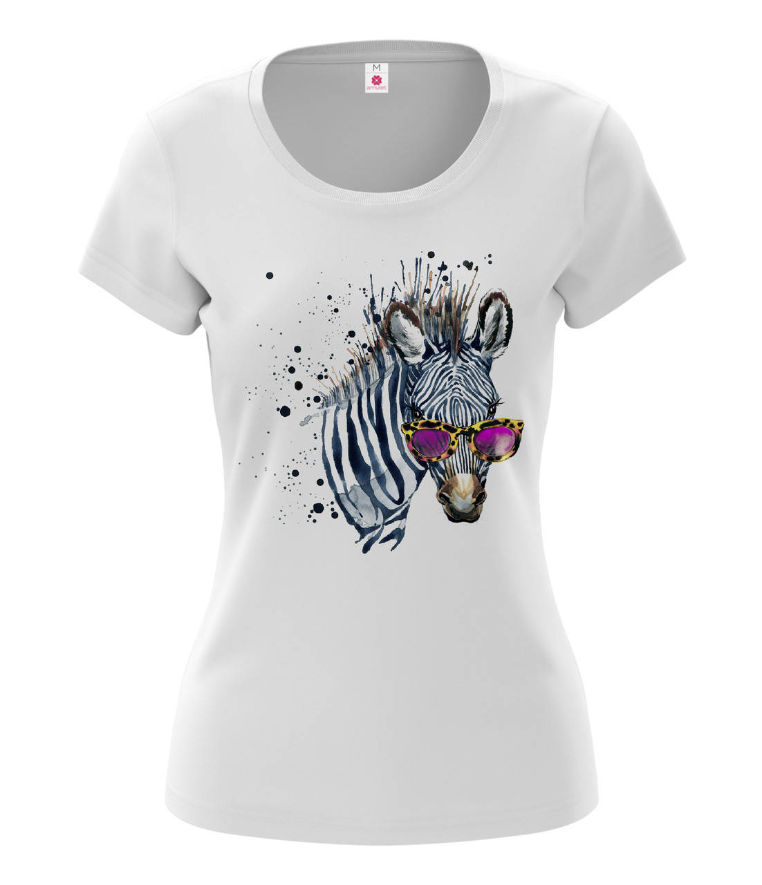 

Футболка женская с модным принтом "Зебра акварель"