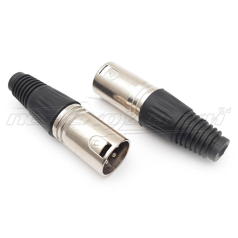 

Разъем штекер XLR (Canon) 3 pin на кабель (металл)