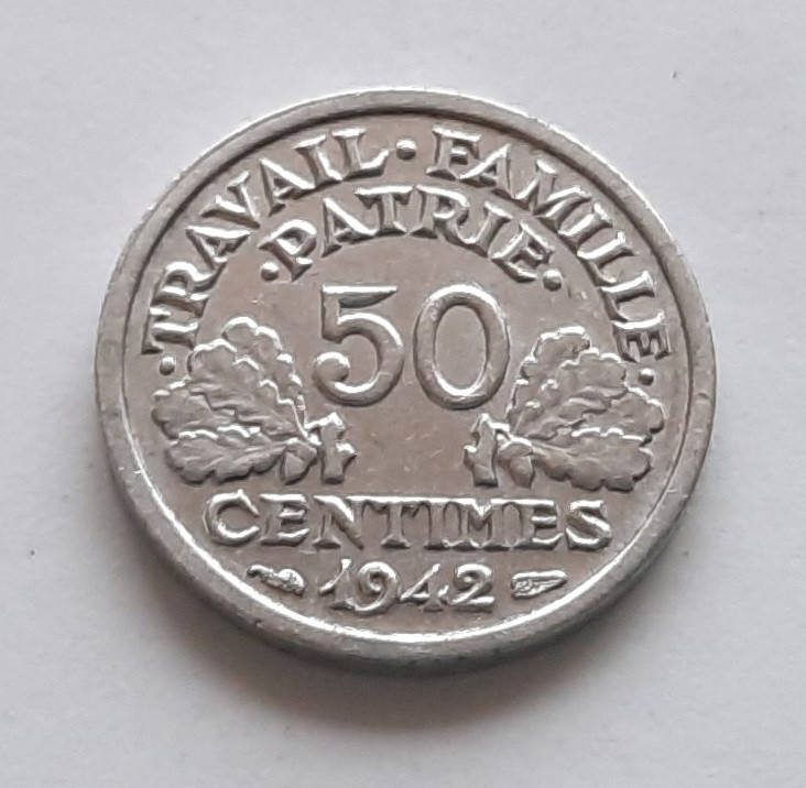 

Франция 50 сантимов 1942