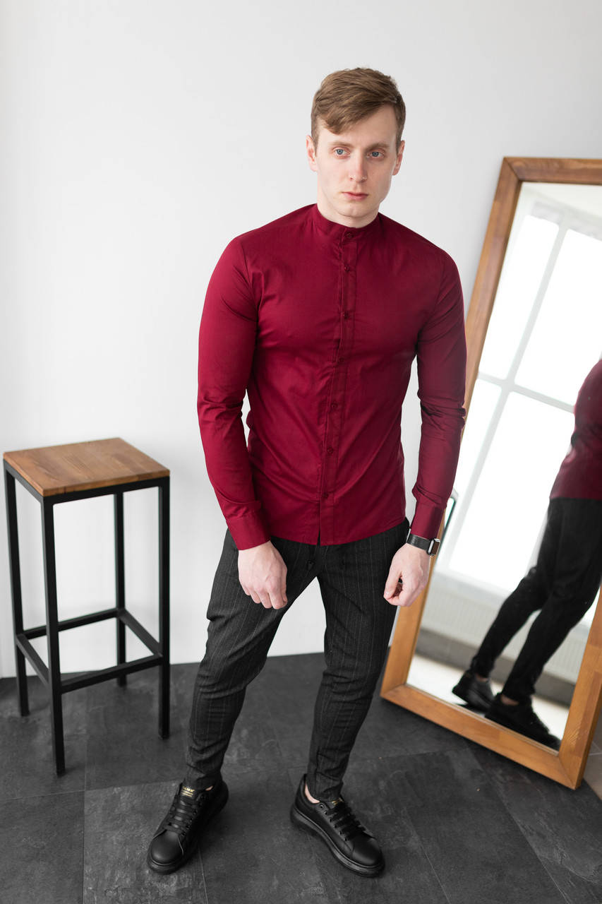 

Мужской комплект красная рубашка + брюки Мужские рубашки и брюки Чоловічий комплект червона сорочка + штани