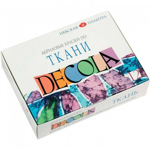 

Фарби по тканині акрилові DECOLA 12 кол., 20мл ЗХК