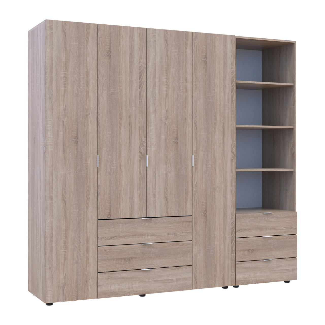 Шафа для одягу Doros Гелар Дуб сонома 4ДСП з пеналом 215х49.5х203.4 (42005182) 6