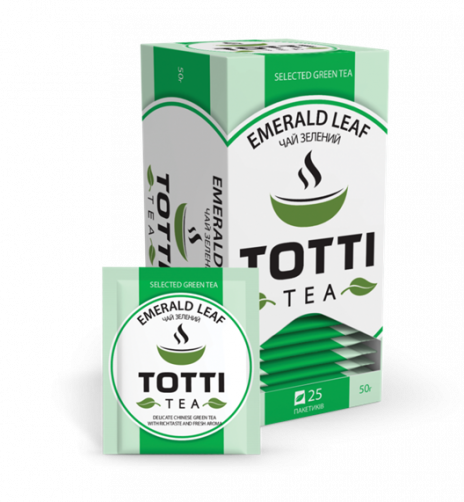 

Чай зелений TOTTI Tea «Смарагдовий лист», пакетований, 25 шт по 2г.
