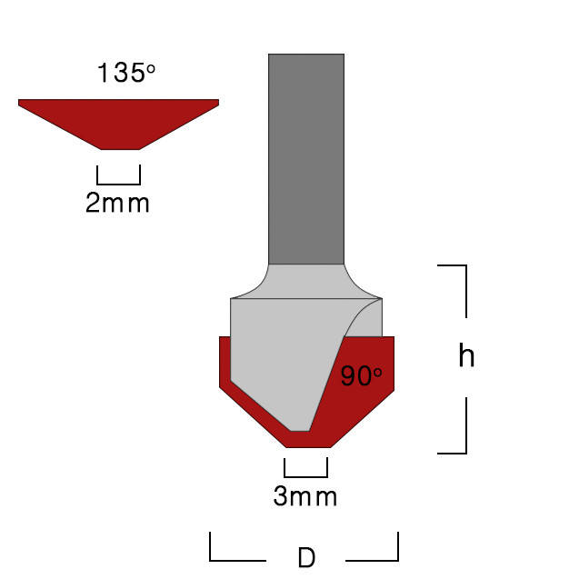 

Фреза ГЛОБУС 1004 D14 d8 h10 composit F3 пазовая галтельная