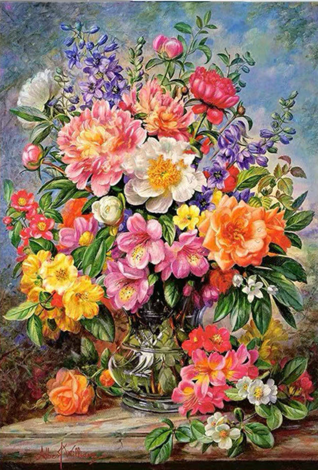 

Алмазная вышивка Картина стразами 5D Яркий букет 30х40 см Полная выкладка