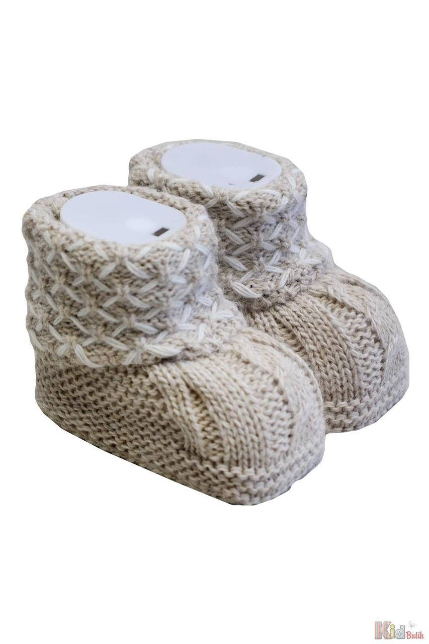 

Пинетки вязаные бежевые с отворотом (17 см.) BabyMy 2125000759883, Бежевый