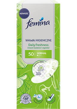 

Гігієнічні щоденні прокладки Femina NORMAL fresh, 50 шт