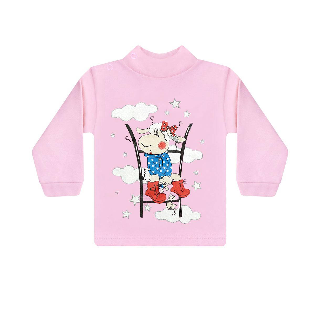 

Детский однотонный джемпер Овечка для девочки начес, Розовый