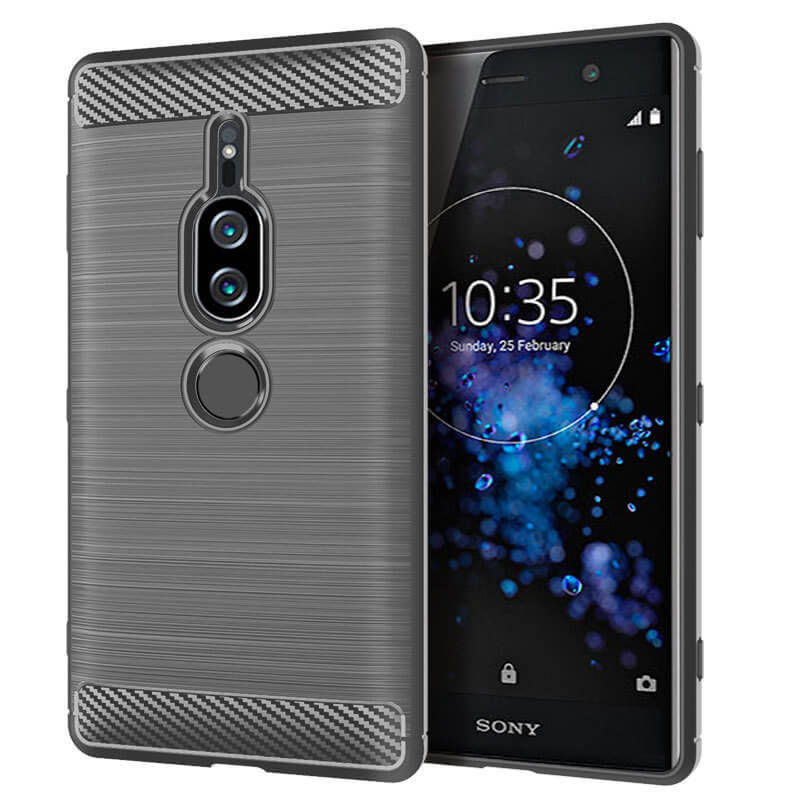

Накладка Lenuo Carbon Fiber для Sony Xperia XZ2 Premium H8166 Gray, Серый