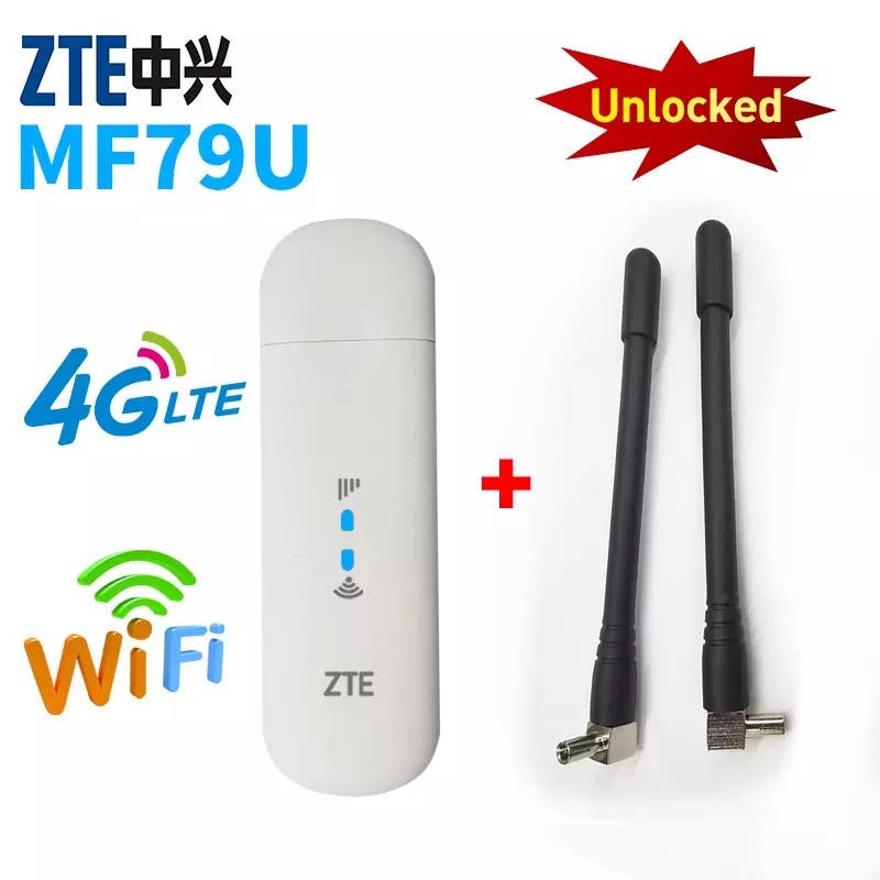 

ZTE MF79U 3G/4G WiFi роутер + 2 терминальные LTE антенны 4 dBi