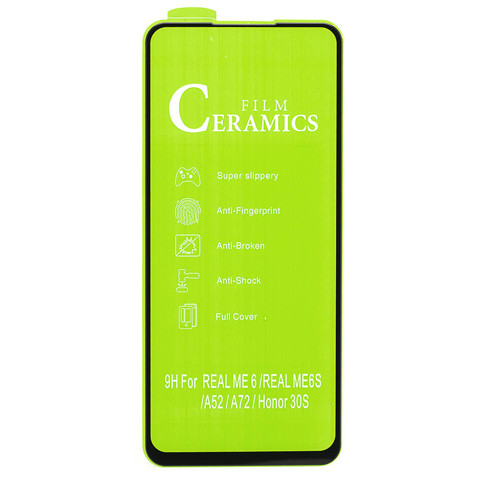 

Защитная пленка-стекло AVG Ceramics для Realme 6 бронированная с рамкой Black, Черный