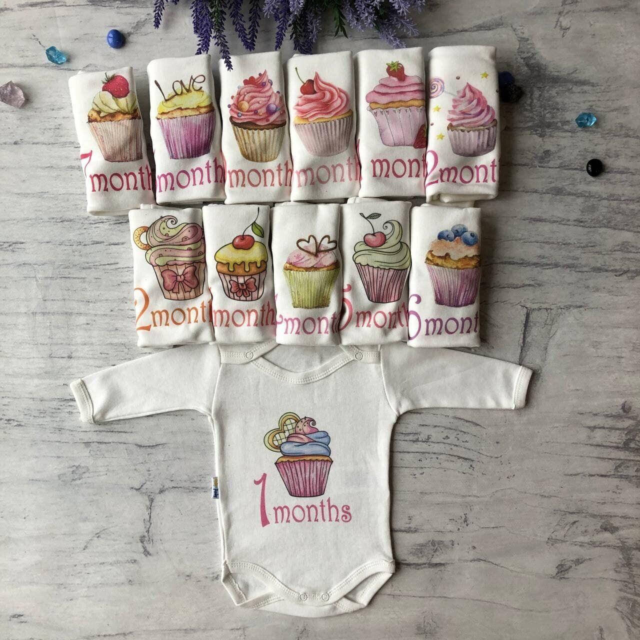 

Бодики с цифрой на каждый месяц по месяцам от 1-12 мес. 1